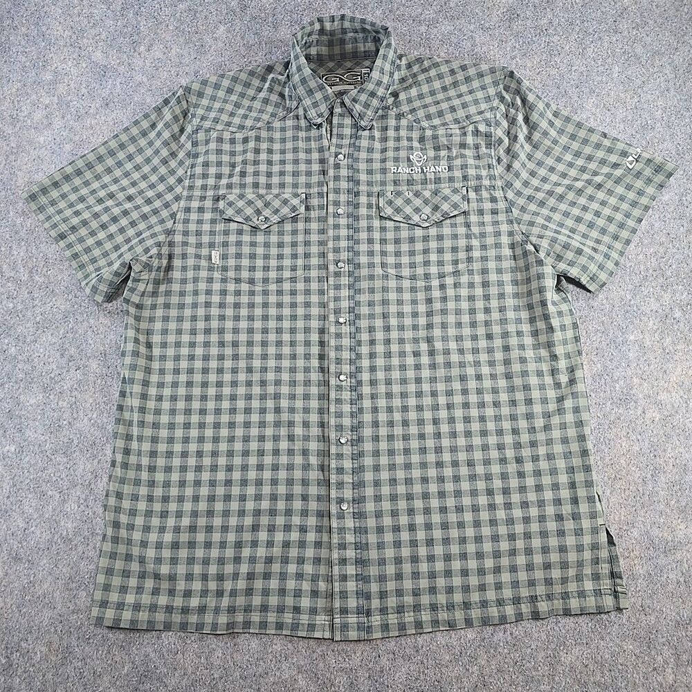 GameGuard Shirt Men's Size XL Pearl Snap Green 1061 Vented Outdoor Ranch Hand